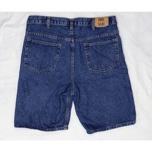 Full Blue 36" jean shorts mens at the knee midrise medium wash 100% cotton
